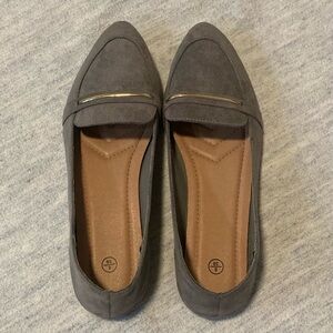 Comfortable Loafers/Flats Gray Suede